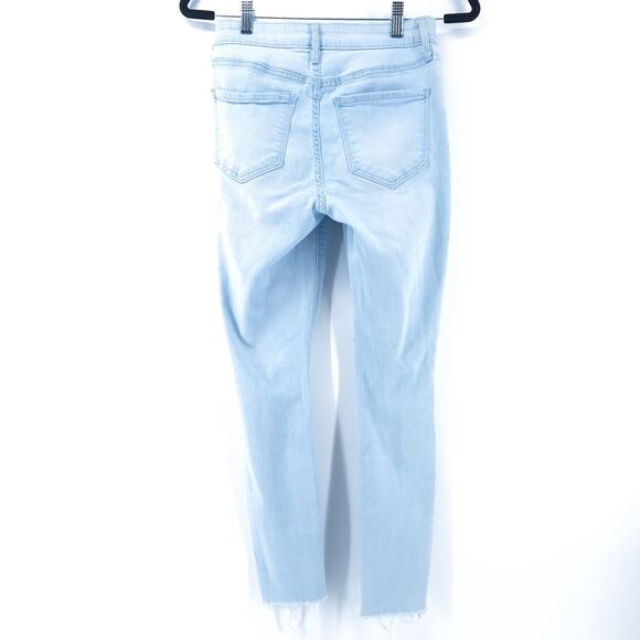 Old Navy Normcore Distressed Rockstar HR Light Wash 360 Stretch Raw Hem Skinny 4 - Picture 10 of 13